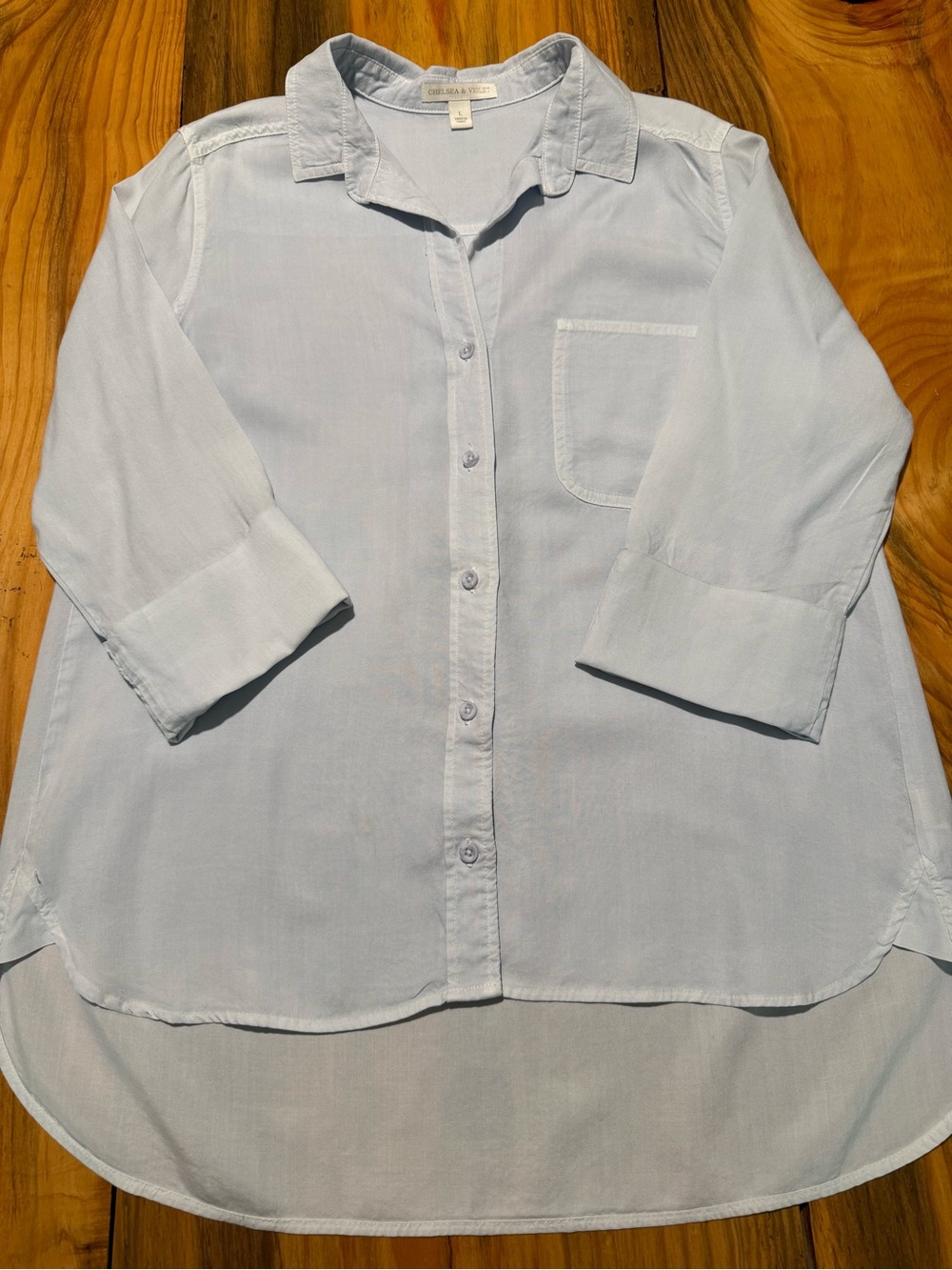Chelsea & Violet Light Blue Casual Button-Down Shirt